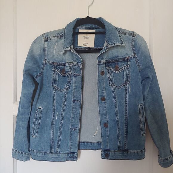 Tucker + Tate Kid's Distressed Jean Jacket  Medium Wash Size L (10/12) - Picture 1 of 7